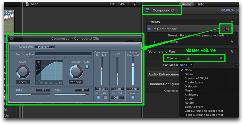 how to fade audio in final cut pro