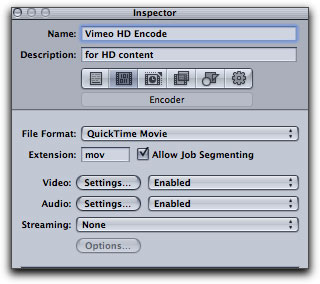 using compressor 4.4.1 to save for vimeo